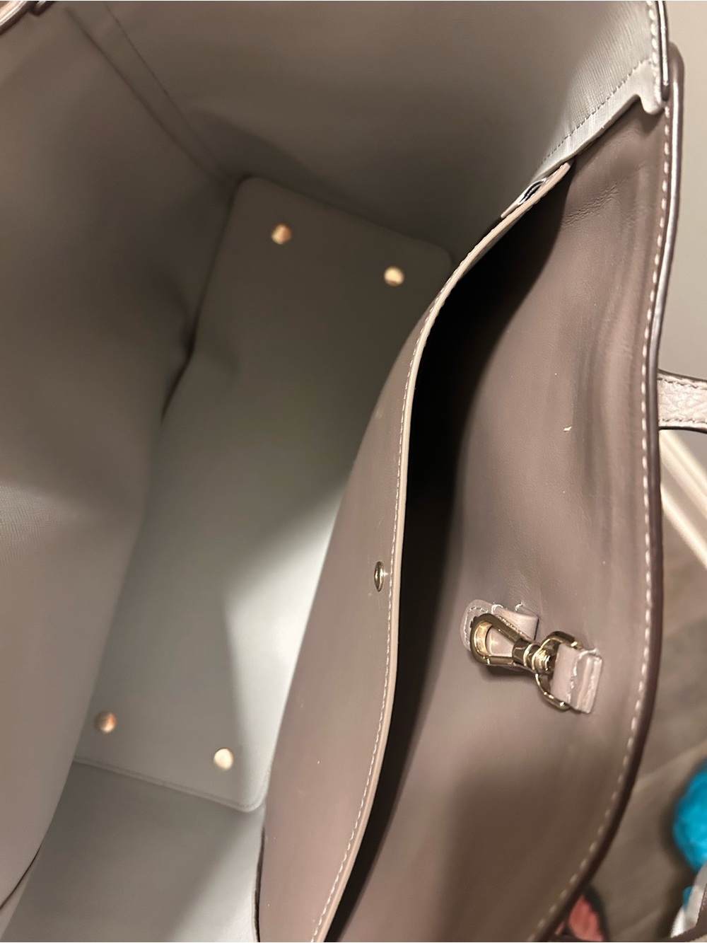 kate spade Pebbled Leather Tote in Taupe - Picture 5 of 5